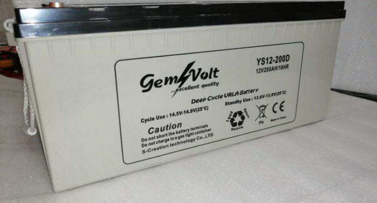 12v/200ah Gemvolt Battery
