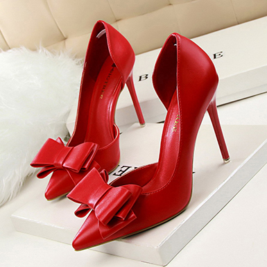 Women’s Stiletto Heels – Bow Trim / Pointed Toes