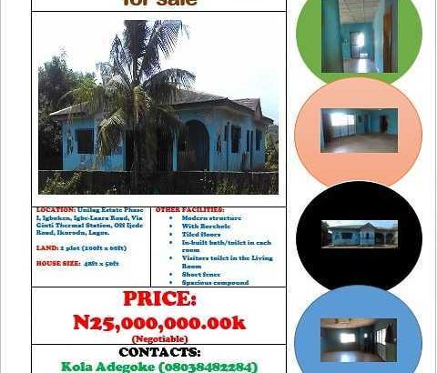 FOR SALE: A MODERN STRUCTURE 5-BEDROOM BUNGALOW