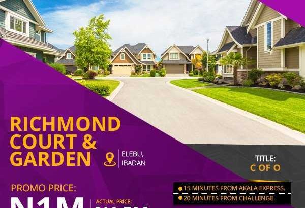 Plots of land for Sale with C of O at Elebu Ibadan ‘Richmond Court and Garden’